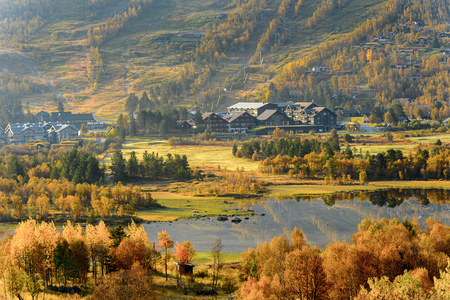Nature of Geilo in Hardangervidda Plateau, Norway, Europe.の写真素材