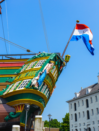 Ship with the Dutch flag behindのeditorial素材