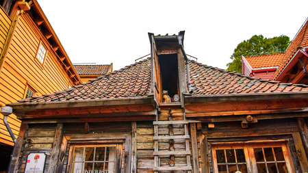 Architecture of Bergen, the second-largest city in Norwayのeditorial素材
