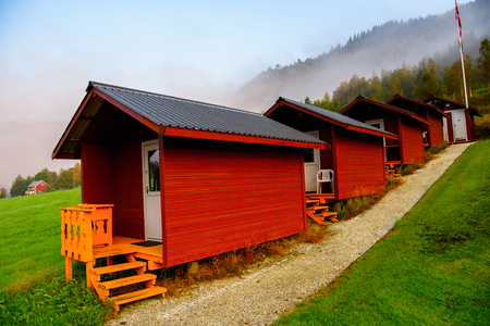 House in Geilo in Hardangervidda Plateau, Norway, Europe.の写真素材