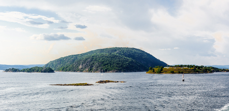 Panorama of the Norwegian village of the Olsofjord, Norwayの写真素材