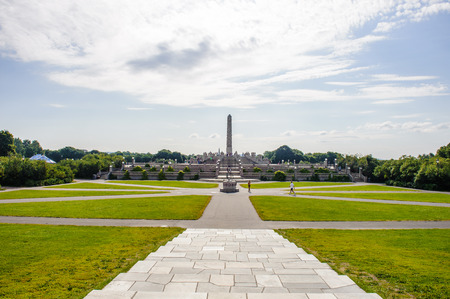 Frogner Park, a public park located in the borough of Frogner in Oslo, Norway, and historically part of Frogner Manor.のeditorial素材
