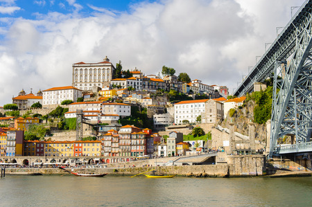Bridge Dom Luis I over the River Douro in Porto, Portugalの写真素材