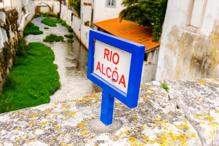 River Alcoa in Alcobaca, Oeste Subregion, region Centro in Portugal.の写真素材