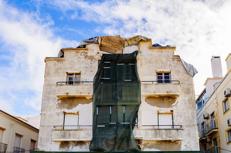 Architecture of the Coast of Nazare, Portugal.の写真素材