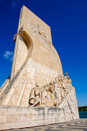 The portuguese discoveries monument, Lisbon, Portugal. The monument celebrates the Portuguese Age of Discovery in 15th and 16th centuries.のeditorial素材