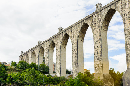 Famous archeduct in Lisbon, Portugalの写真素材
