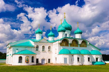 Alexander-Svirsky Monastery, a Russian Orthodox monastery situated deep in the woods of the Leningrad Oblastの写真素材