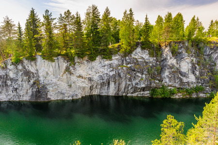 Ruskeala, a rural locality belonging to the municipality of Kaalamo in the Sortavalsky district in the Republic of Karelia, Russia.の写真素材