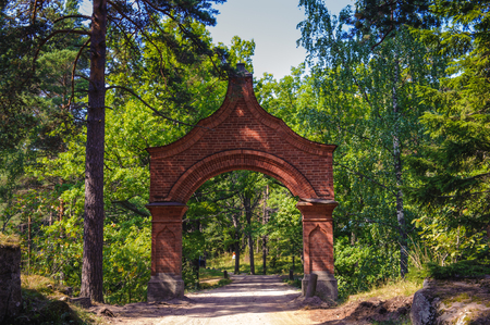 Religious architecture of Valaam (Valamo), an archipelago of Lake Ladoga,Republic of Karelia, Russian Federation.の写真素材