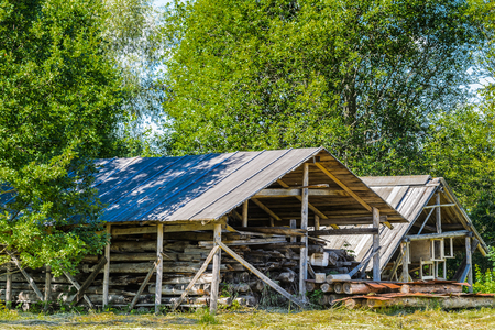 Creation of the Museum of Wooden Architecture "Vitoslavlitsy", Vitoslavitsy, Novgorod District, Russiaのeditorial素材