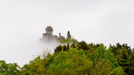 The fortress of Guaita on Mount Titano, the UNESCO World Heritage since 2008のeditorial素材
