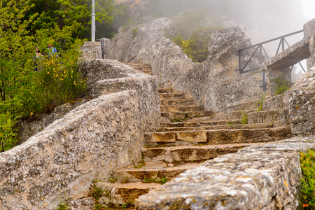 The fortress of Guaita on Mount Titano, the UNESCO World Heritage since 2008のeditorial素材
