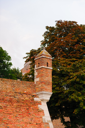 Wall around the Belgrade Fortress (Stari Grad). Belgrade Fortress - Monument of Culture of Exceptional Importance in 1979. Serbiaのeditorial素材