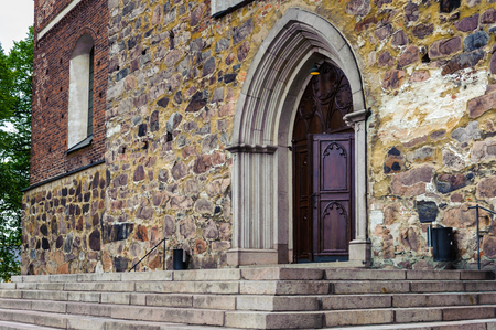 Entrance to the Turcu Cathedral, Turku, Finlandの写真素材