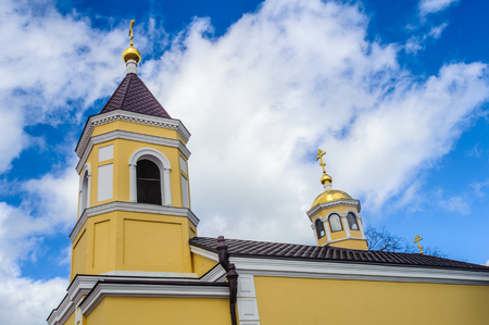 Chapel of an orthodox church in front of the blue skyのeditorial素材