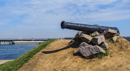 Cannon on the hill from the ancient timesの写真素材