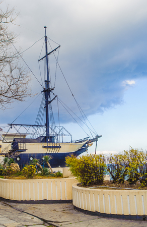 Ship on the coastのeditorial素材