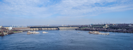 The hydro-electric dam,    Zaporizhia, Ukraine,の写真素材
