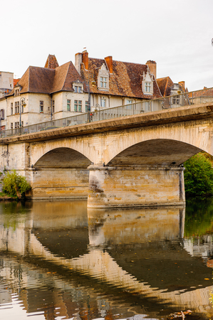 Isle river and town of Perigueux, France.のeditorial素材