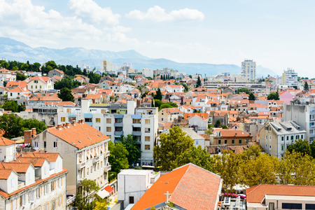 Panoramic view of Split, Croatia. It is the second-largest city of Croatia and the largest city of...