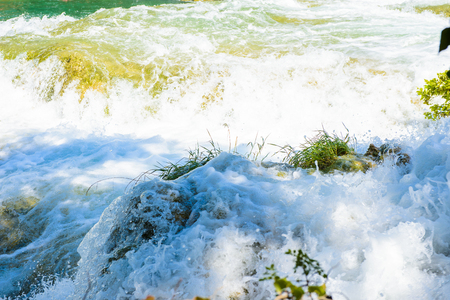 Water and nature of the Krka National Park in Croatiaの写真素材