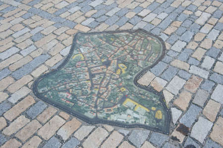 Map of Kutna Hora on the ground