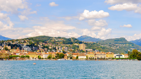 Lugano, Switzerland, from the lake of Luganoの写真素材