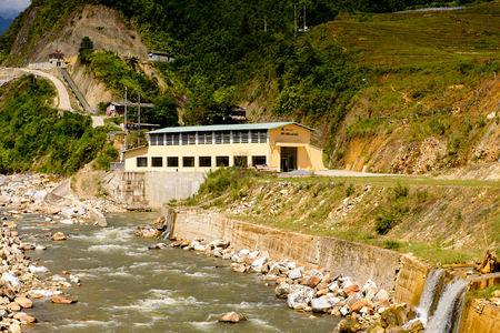 River near the Hidro electric station in VIetnamのeditorial素材