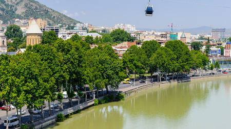 Bridge over the river  of Tbilisi, Georgia. Tbilisi is the capital and the largest city of Geogia...