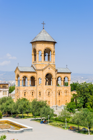 Bell tower of the Holy Trinity Cathedral of Tbilisi, the main Cathedral of the Georgian Orthodox...