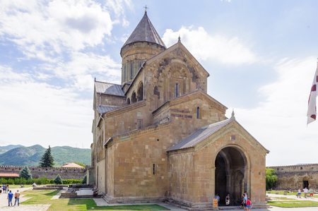 Svetitskhoveli Cathedral (Living Pillar Cathedral), a Georgian Orthodox cathedral located in the historical town of Mtskheta, Georgia.のeditorial素材