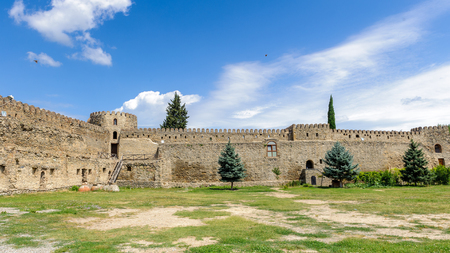 Wall around the Svetitskhoveli Cathedral (Living Pillar Cathedral), a Georgian Orthodox cathedral located in the historical town of Mtskheta, Georgia.の写真素材