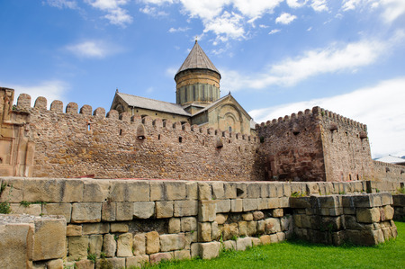 Svetitskhoveli Cathedral (Living Pillar Cathedral), a Georgian Orthodox cathedral located in the historical town of Mtskheta, Georgia.の写真素材