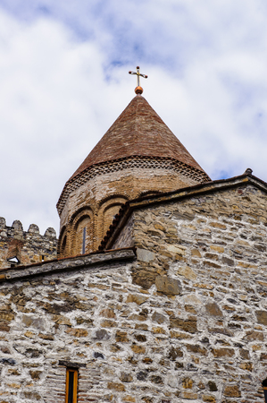 Close view of the Ananuri Castle, a castle complex on the Aragvi River in Georgiaのeditorial素材