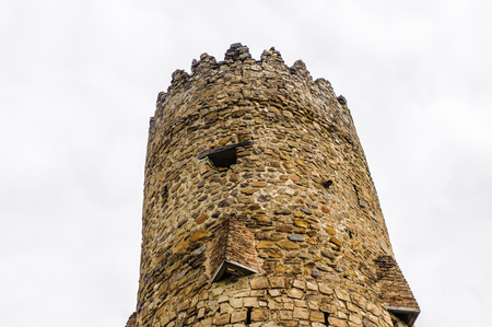 Close view of the Ananuri Castle, a castle complex on the Aragvi River in Georgiaのeditorial素材