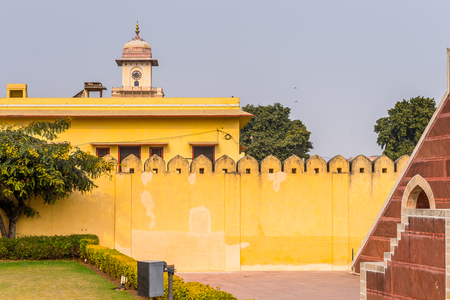 Part of the Jantar Mantar, Jaipur, Rajasthan, a collection of 19 architectural astronomical instruments completed in 1738.のeditorial素材