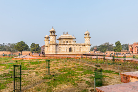 Itmad-Ud-Daulah Mausoleum (Jewel Box or the Baby Taj) in Agra, Uttar Pradesh, India. It was referred as a draft for Taj Mahalのeditorial素材