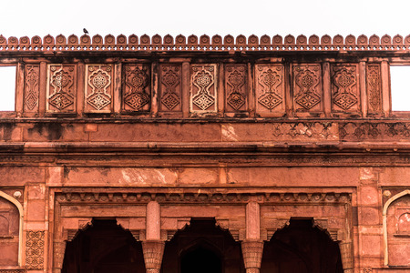 Part of the Red Fort of Agra, India. UNESCO World Heritage site.のeditorial素材
