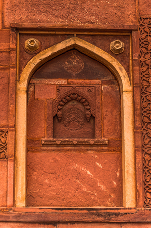 Part of the Red Fort of Agra, India. UNESCO World Heritage site.のeditorial素材