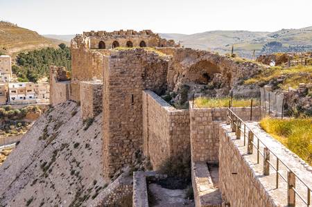 Part of the Kerak Castle, a large crusader castle in Kerak (Al Karak) in Jordan.のeditorial素材