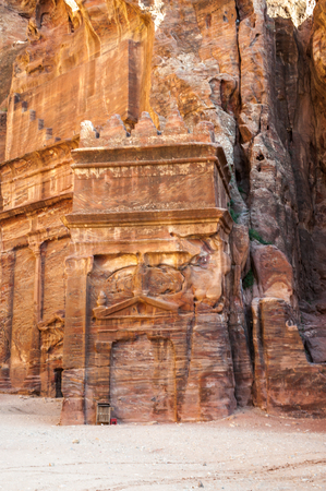 One of the multiple tombs in Petra. The city of Petra was lost for over 1000 years. Now one of the Seven Wonders of the Wordの写真素材