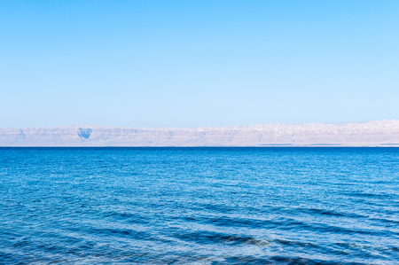 View of the Dead Sea and Israel on the other sideの写真素材