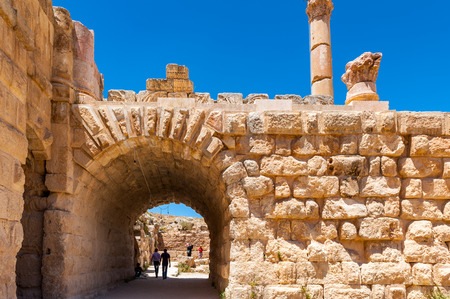 Zeus temple of the Ancient Roman city of Gerasa, modern Jerash, Jordanのeditorial素材