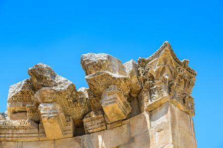 Ruins of the ancient Roman city of Gerasa, modern Jerash, Jordanの写真素材