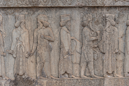 Draws on the walls of the ancient city of Persepolis, Iran.の写真素材