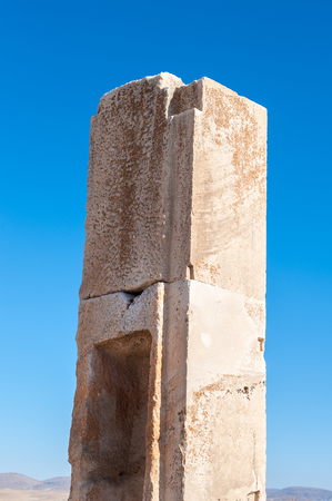 Colums of the Perivate Palace in the Ancient Persian city of Pasargad, Iran.の写真素材