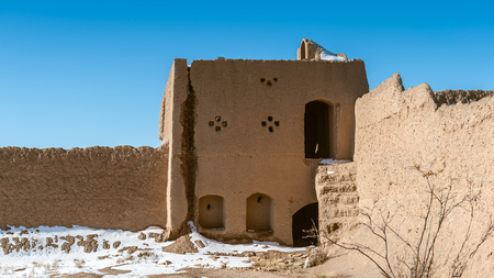 Abandoned clay house in the village of the Isfahan province in Iranの写真素材