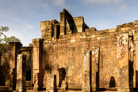 Bayon, Khmer temple at Angkor in Cambodia. Official state temple of the Mahayana Buddhist King Jayavarman VIIの写真素材