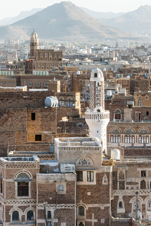 Architecture of the Old Town of Sana'a, Yemen.のeditorial素材